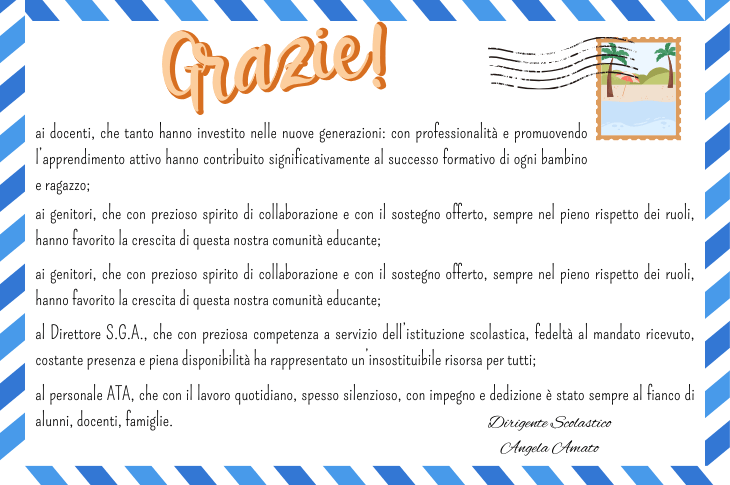 ringraziamenti dirigente