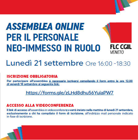 Assemblea per il personale NEO-IMMESSO IN RUOLO